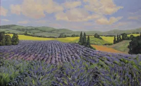 LAVENDER FIELDS by Cheryl Davis - Landscape Painting