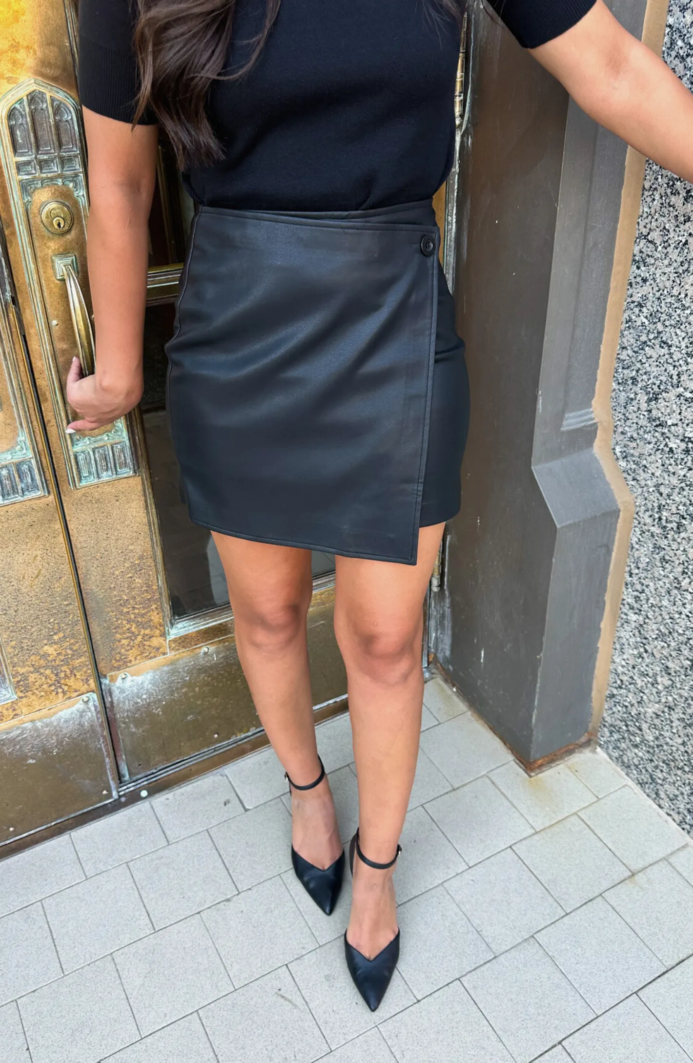 Life Of The Party Faux Leather Skirt