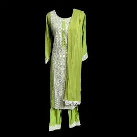 Light Green Embroidery Work Dress Suit Set