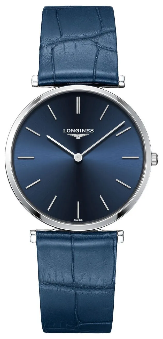 Longines La Grande Classique Stainless Steel Blue Dial Blue Leather Strap Quartz Unisex Watch L4.755.4.95.2