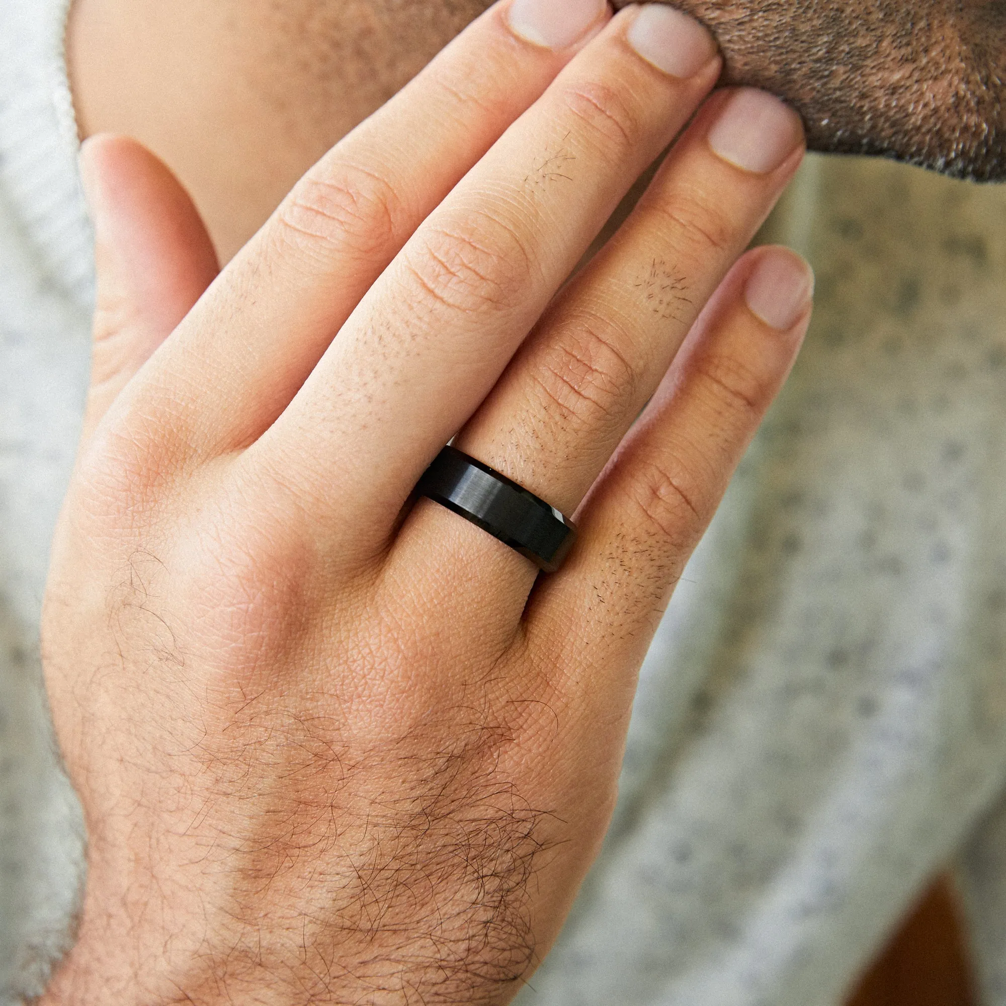 Matte Black Men's Wedding Ring