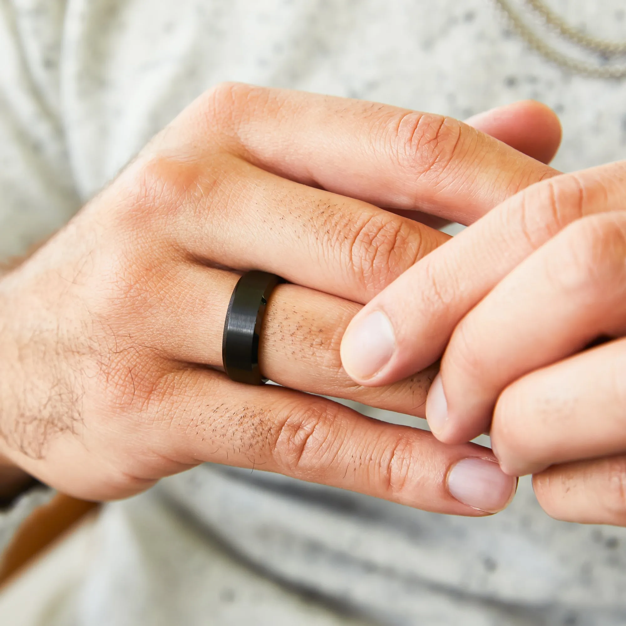 Matte Black Men's Wedding Ring