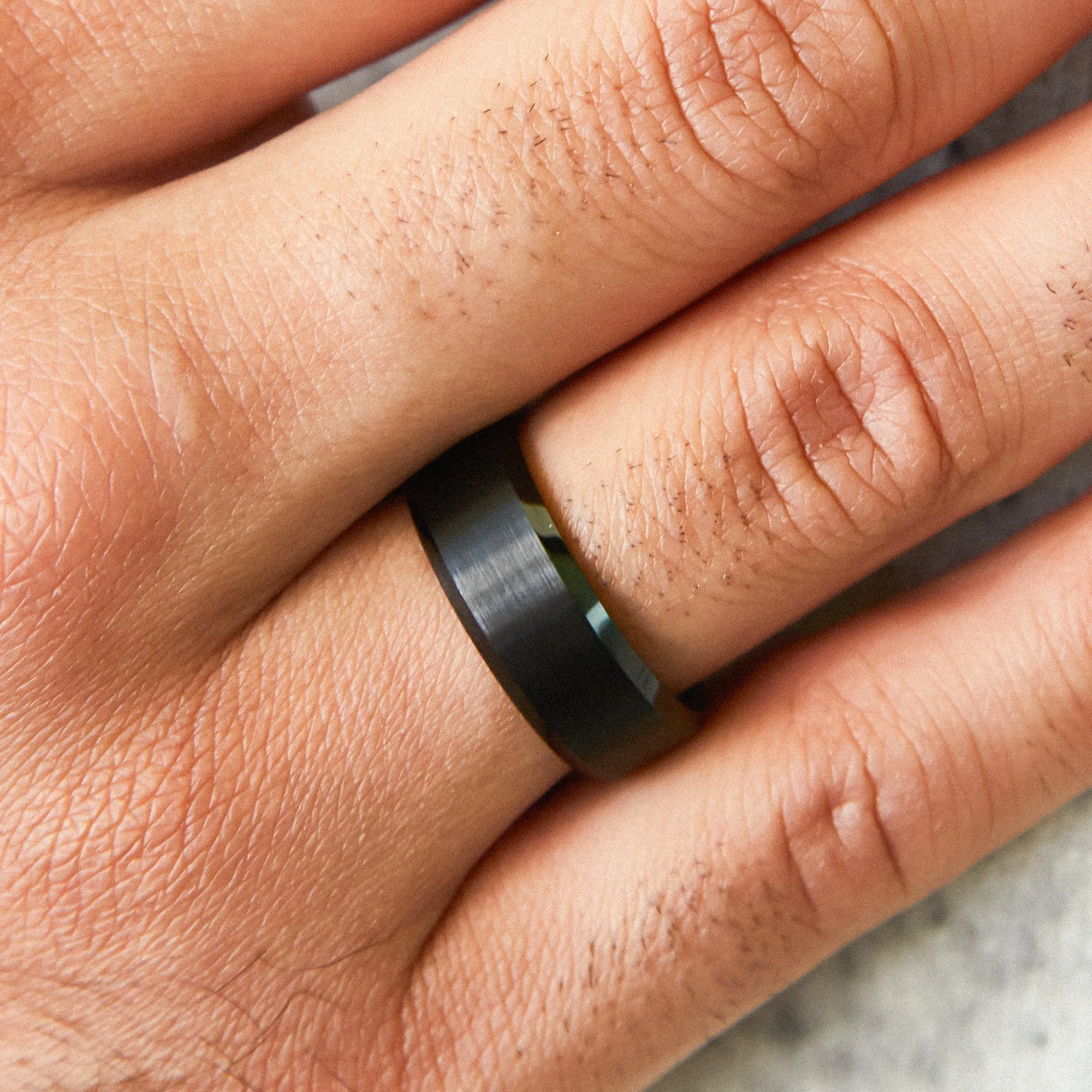 Matte Black Men's Wedding Ring