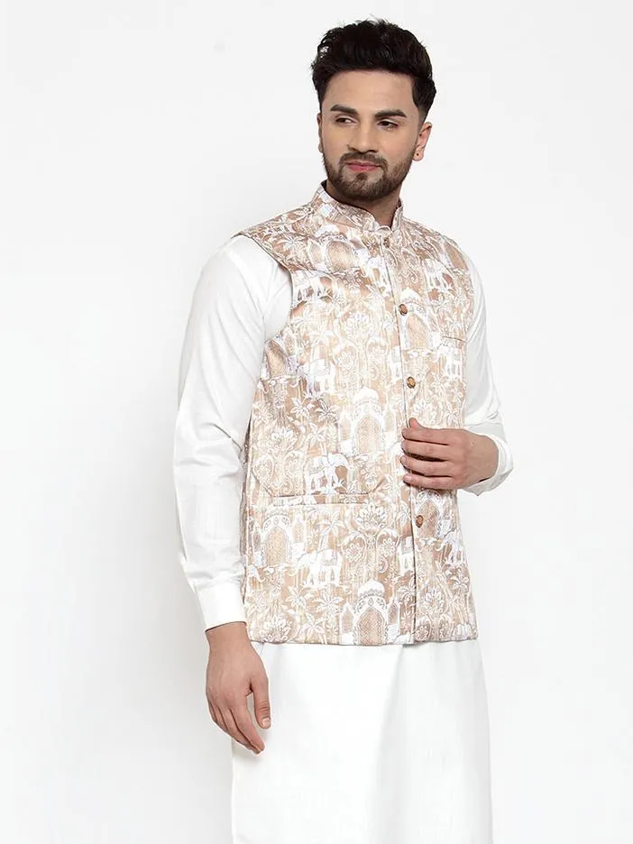 Men Purple Satin Nehru Jacket by Virat Fashions (1pc)