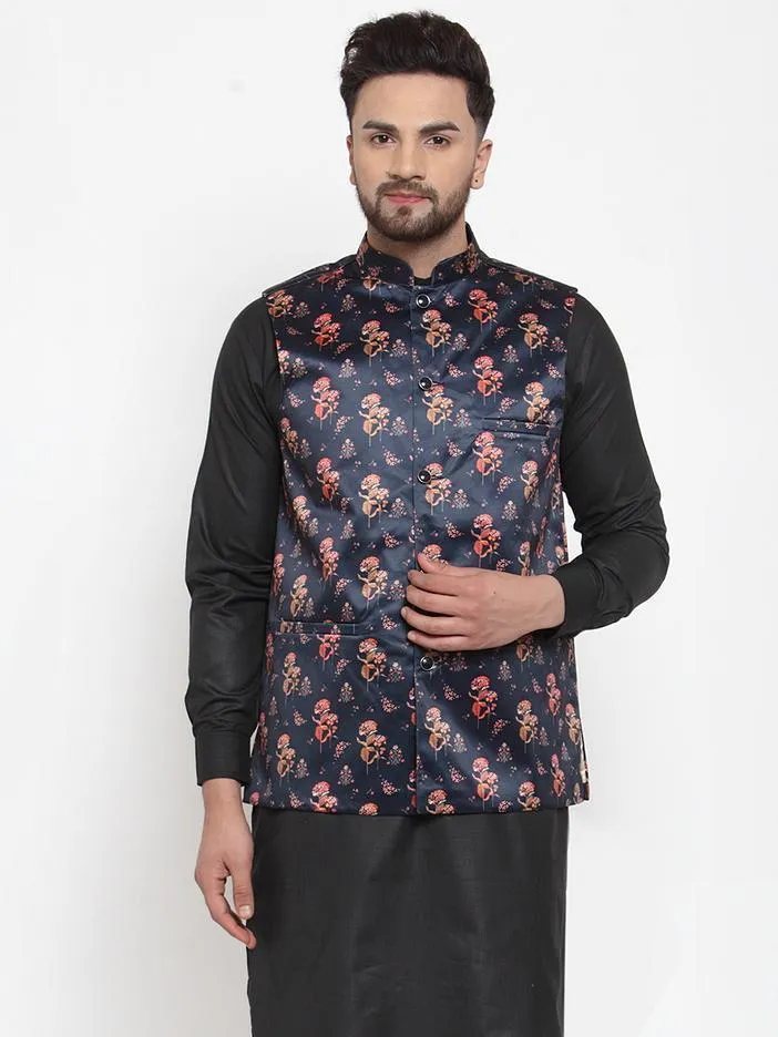 Men Purple Satin Nehru Jacket by Virat Fashions (1pc)