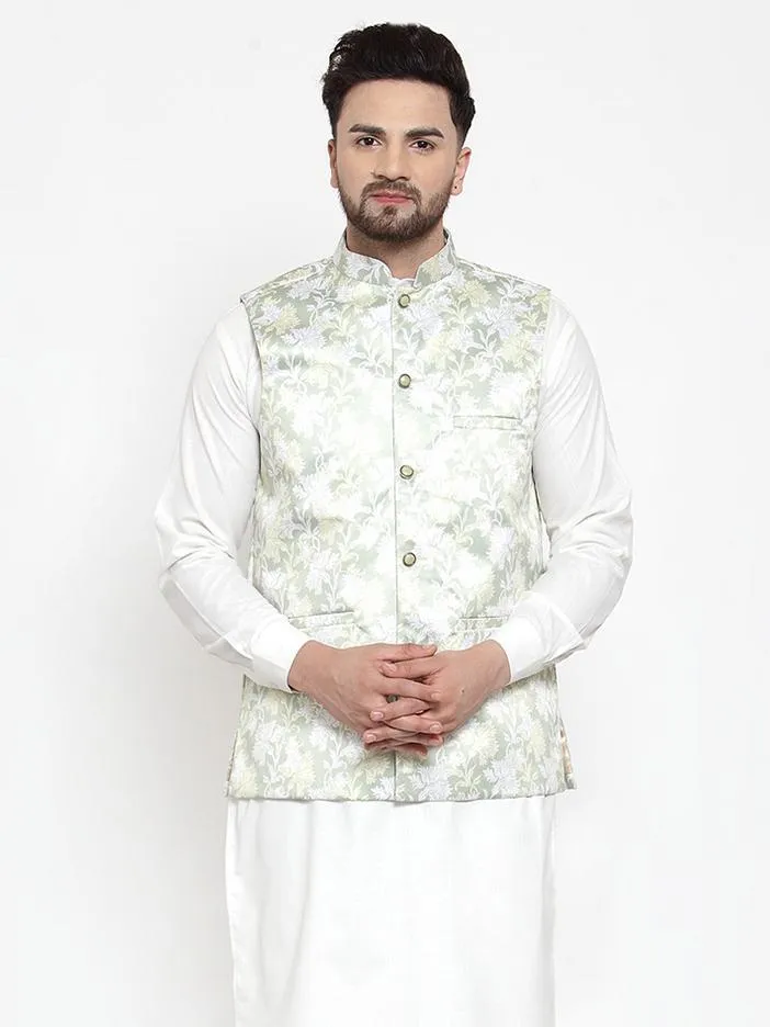 Men Purple Satin Nehru Jacket by Virat Fashions (1pc)