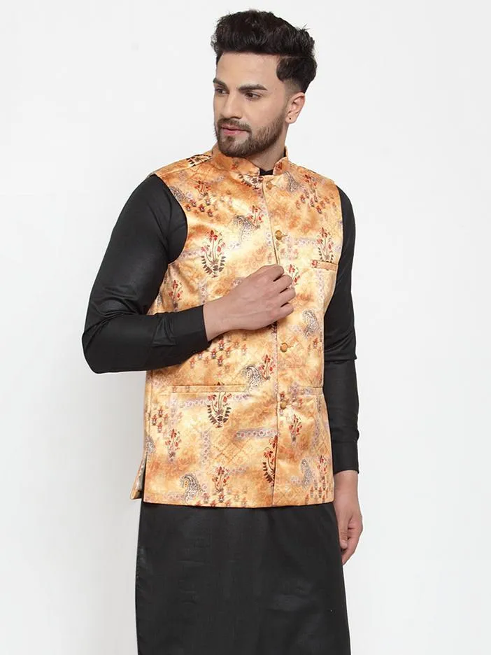 Men Purple Satin Nehru Jacket by Virat Fashions (1pc)