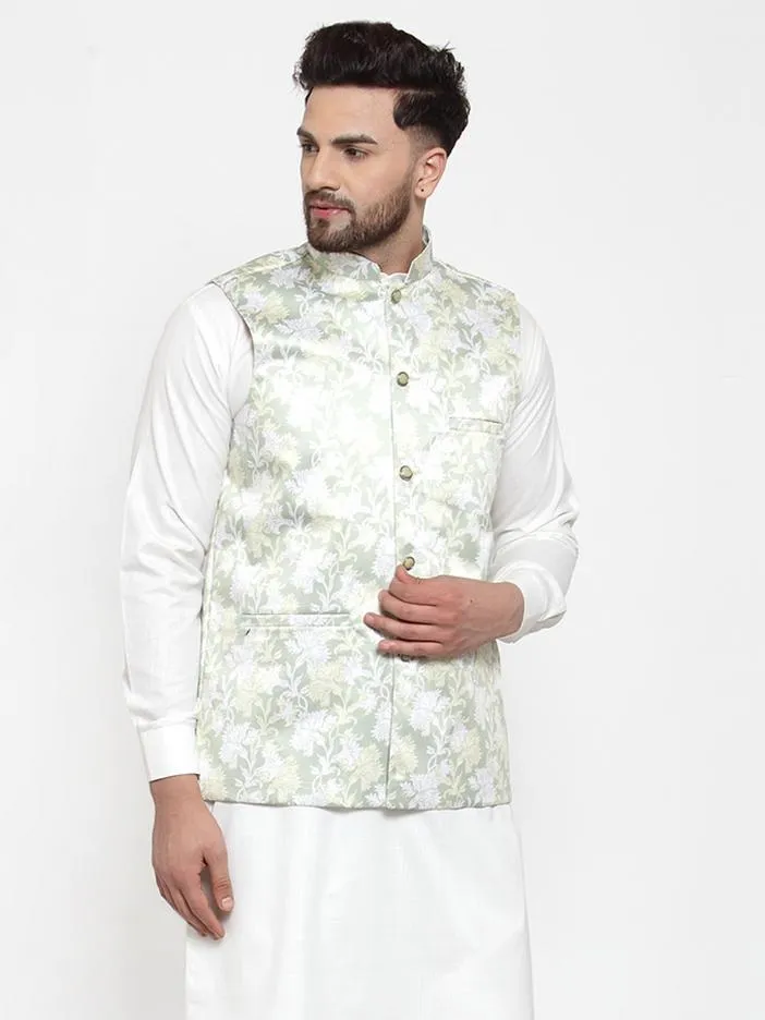 Men Purple Satin Nehru Jacket by Virat Fashions (1pc)