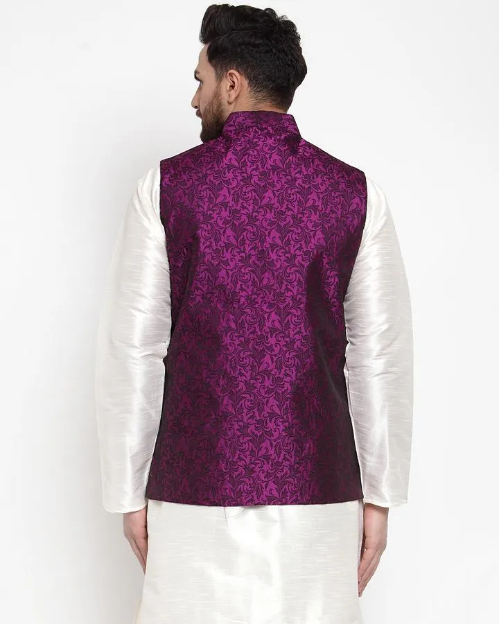 Men Woven Design Nehru Jacket by Virat Fashions (1 Pc Set)