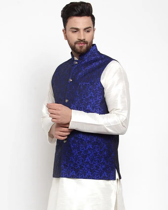 Men Woven Design Nehru Jacket by Virat Fashions (1 Pc Set)