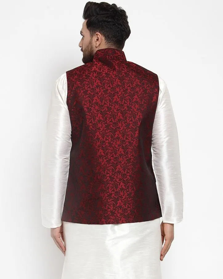 Men Woven Design Nehru Jacket by Virat Fashions (1 Pc Set)