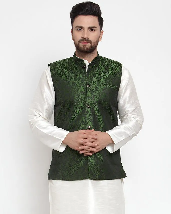 Men Woven Design Nehru Jacket by Virat Fashions (1 Pc Set)