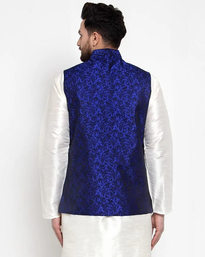 Men Woven Design Nehru Jacket by Virat Fashions (1 Pc Set)