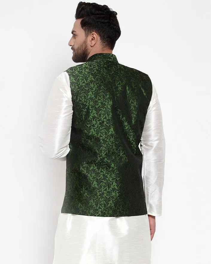 Men Woven Design Nehru Jacket by Virat Fashions (1 Pc Set)