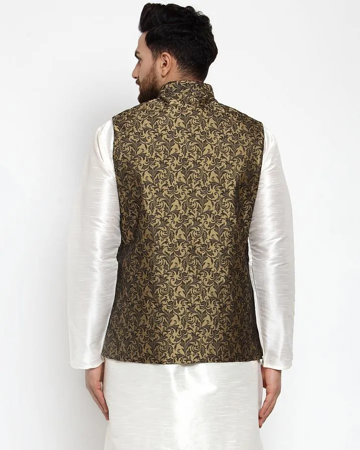 Men Woven Design Nehru Jacket by Virat Fashions (1 Pc Set)