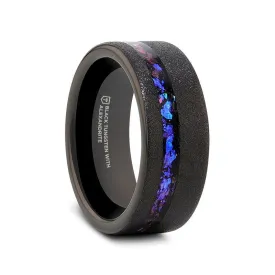 MIRAGE Sandblasted Black Tungsten Alexandrite & Dark Blue & Purple Crushed Goldstone