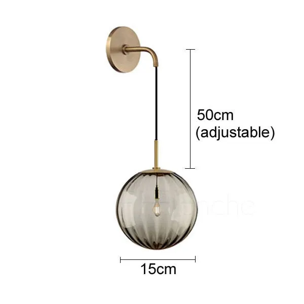 Modern Glass Wall Lamp Led Lighting Gold Loft Light Fixture