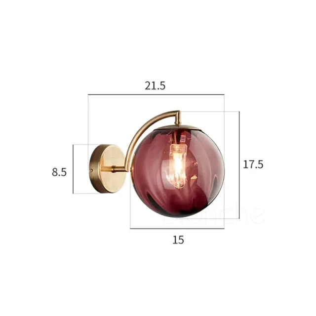 Modern Glass Wall Lamp Led Lighting Gold Loft Light Fixture