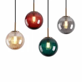 Modern Led Pendant Lights Glass Hanging Lamp 4 Color Options