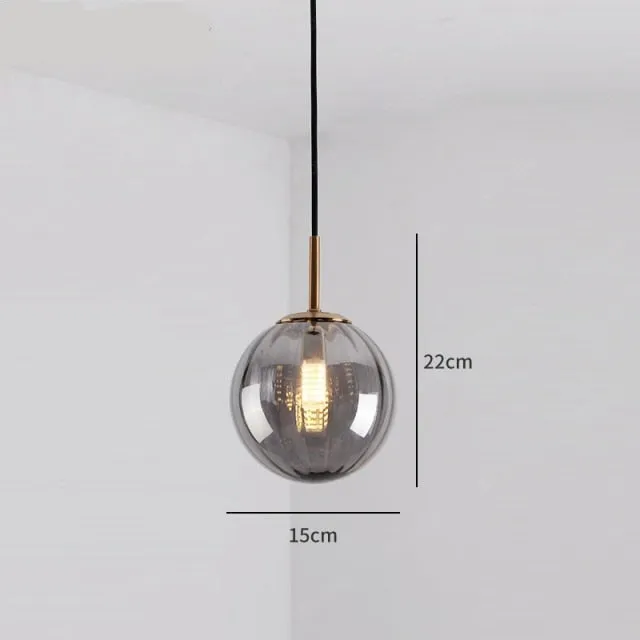 Modern Led Pendant Lights Glass Hanging Lamp 4 Color Options