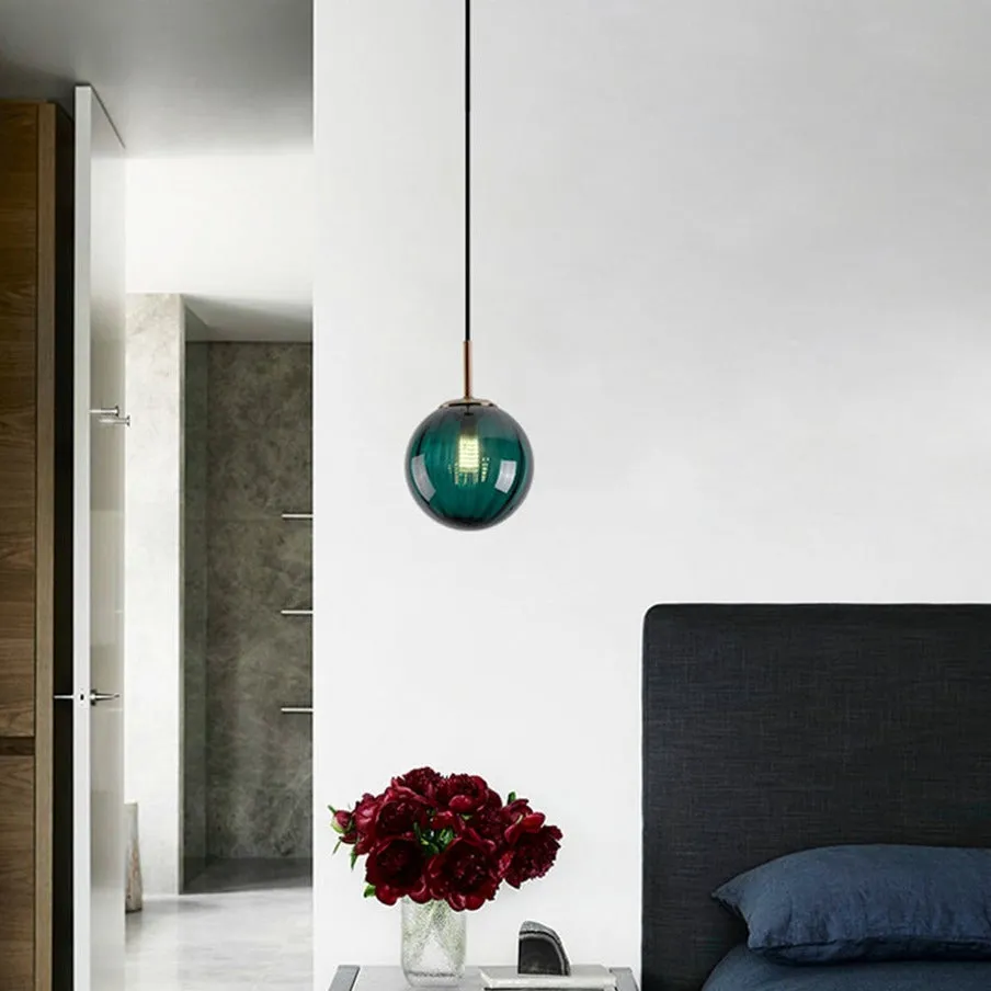 Modern Led Pendant Lights Glass Hanging Lamp 4 Color Options