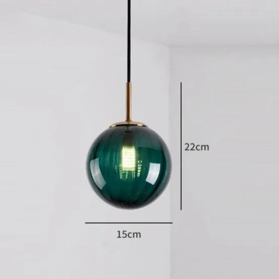 Modern Led Pendant Lights Glass Hanging Lamp 4 Color Options