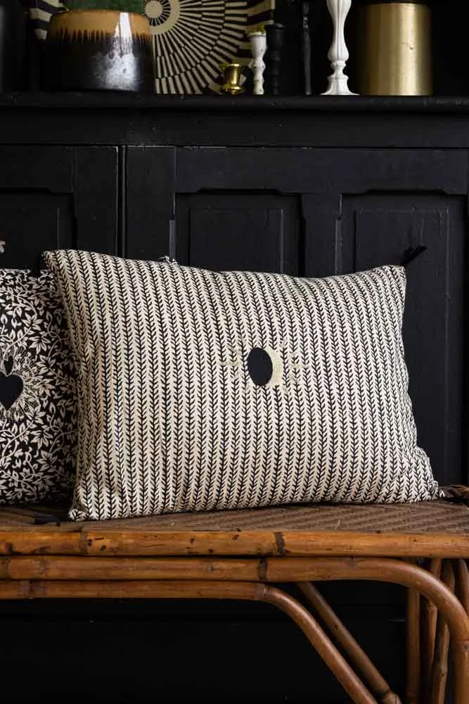 Monochrome Eclipsed Sun Cotton Cushion