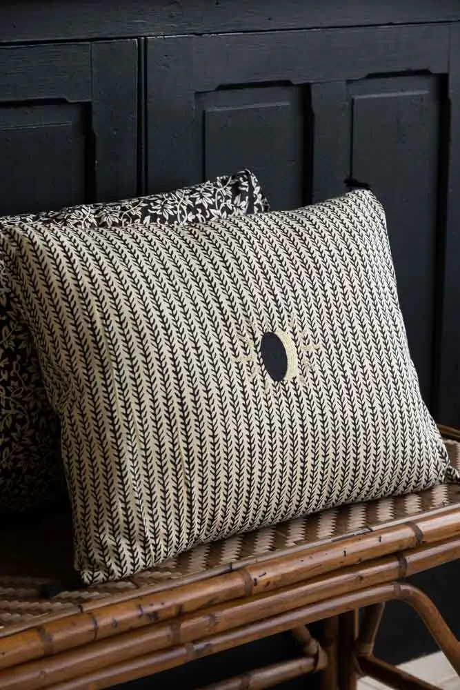 Monochrome Eclipsed Sun Cotton Cushion