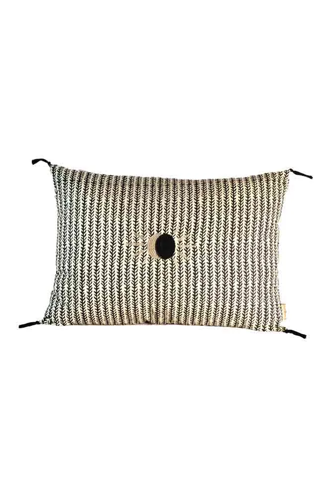 Monochrome Eclipsed Sun Cotton Cushion