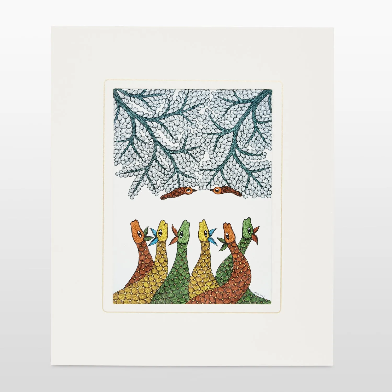 Mount Board Gond Art Print 12 in x 9.5 in