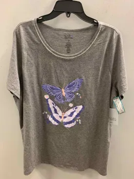 NWT CROFT & BARROW PLUS SIZES Size 1X Gray BUTTERFLY TOP