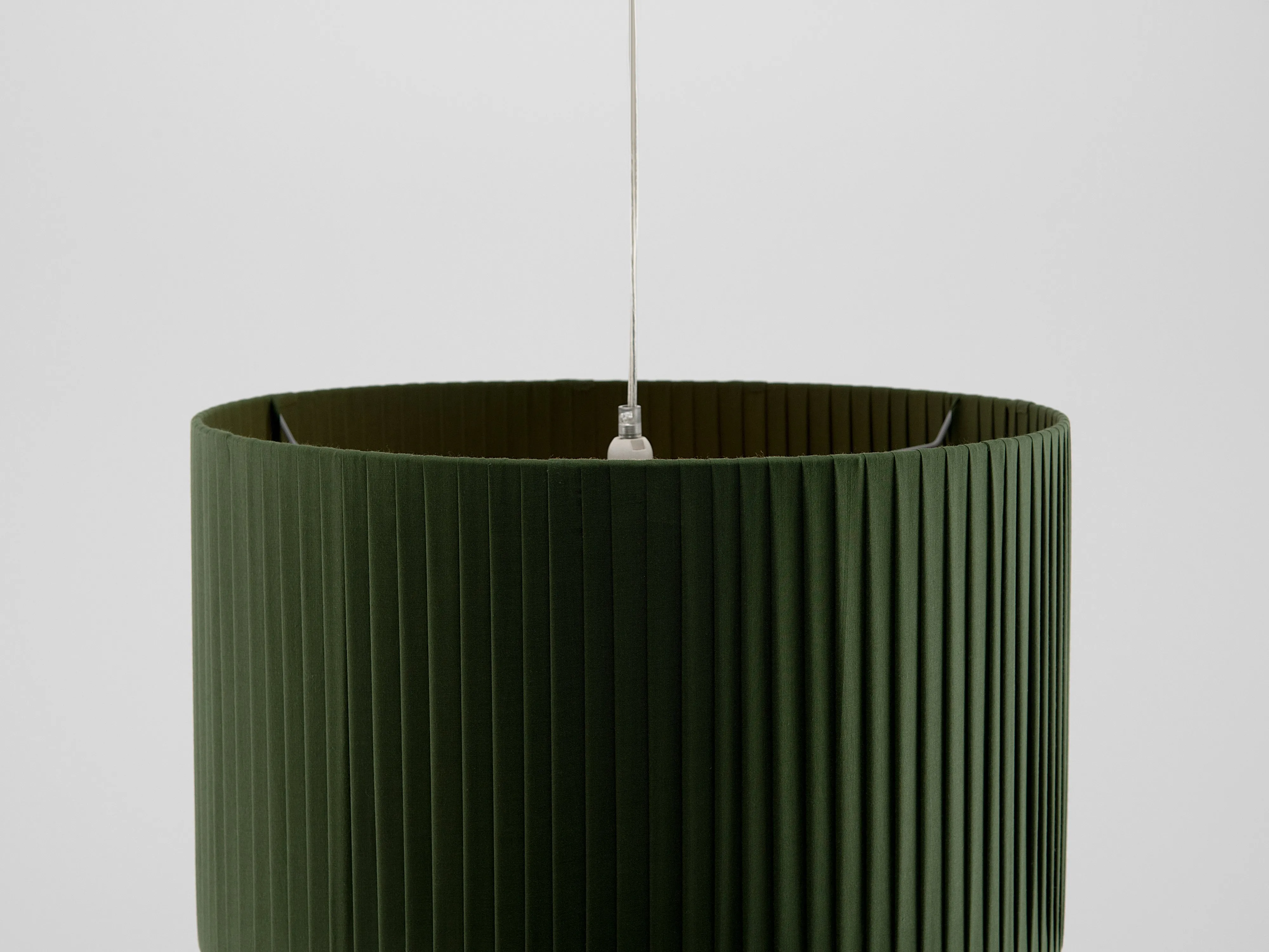 Olive green large pleated shade