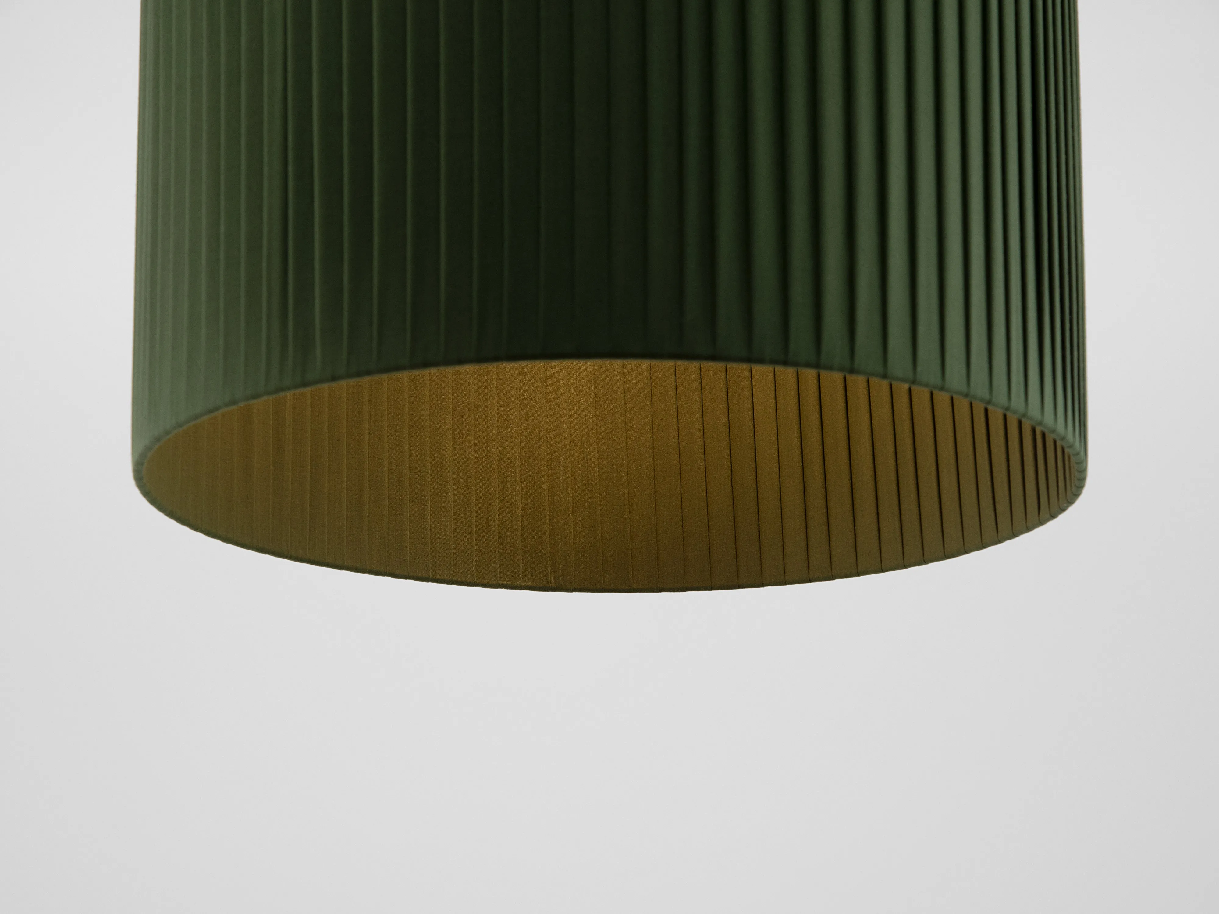 Olive green large pleated shade