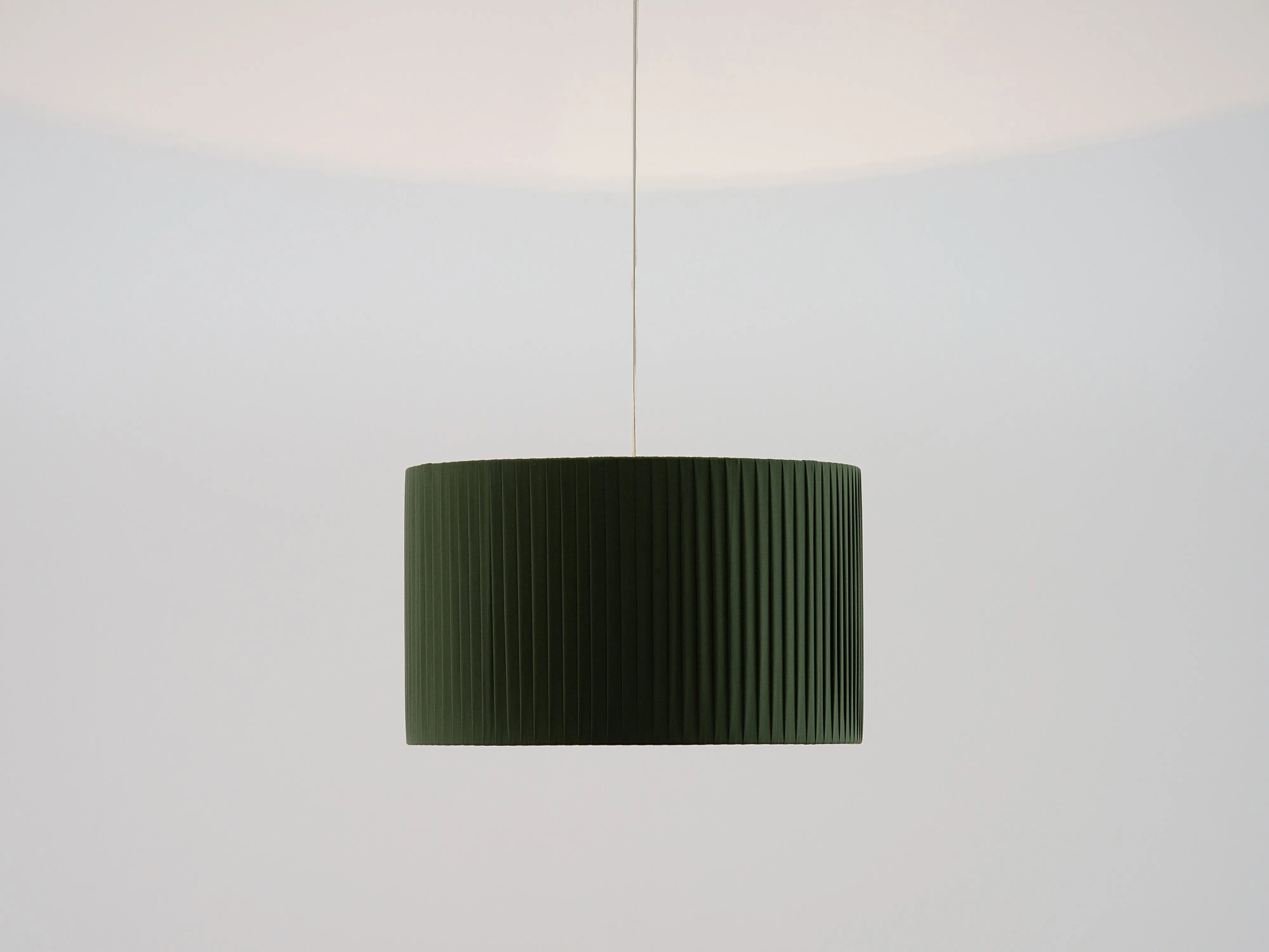 Olive green large pleated shade