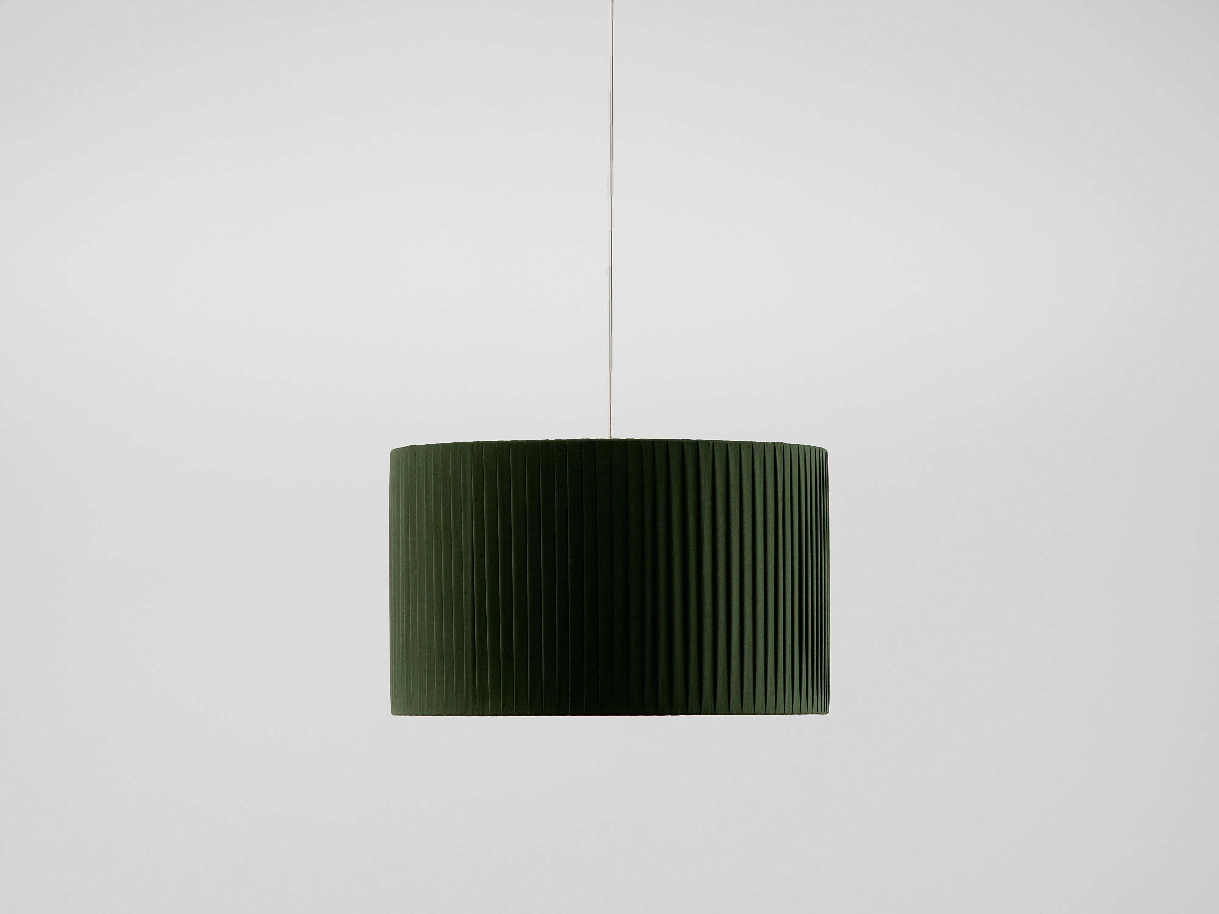 Olive green large pleated shade