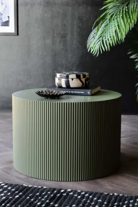 Olive Green Ribbed Coffee Table