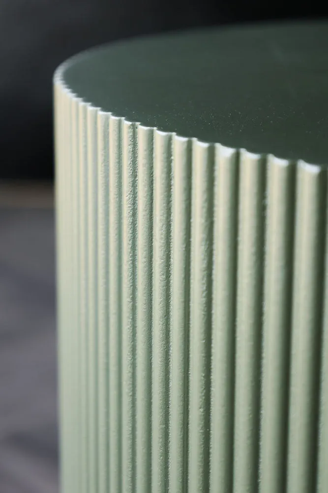 Olive Green Ribbed Coffee Table