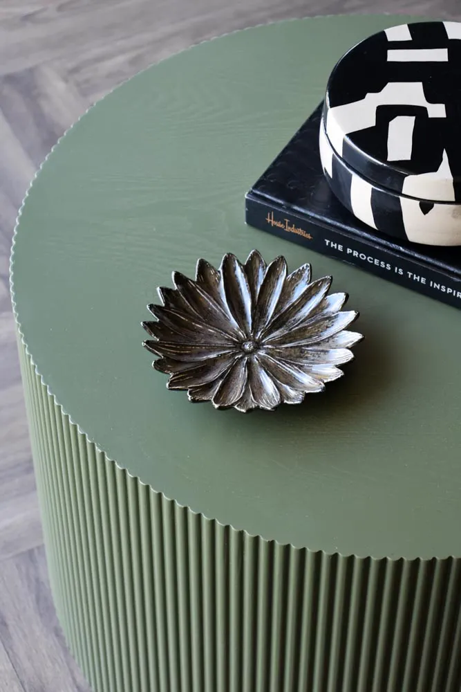 Olive Green Ribbed Coffee Table