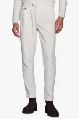 Pantalone cavalry con taschino panna