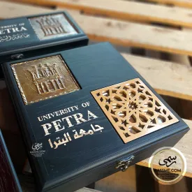 Personalized Wooden Tea Box Brass Petra- صندوق شاي