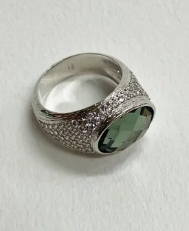 Pharaoh Silver Ring With Green Tourmaline