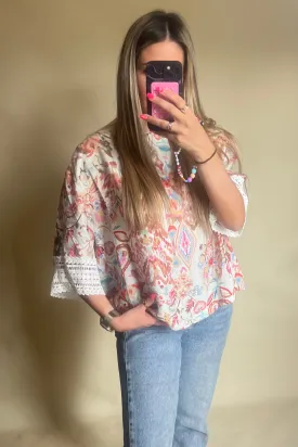 Printed floaty style top