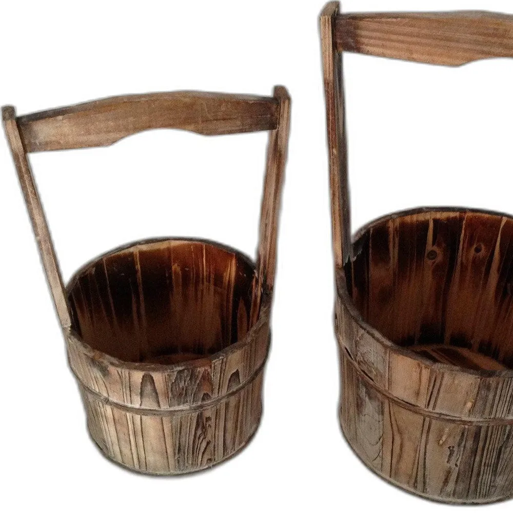 "10 X 10" Brown, Wood Garden Planter - 2 Piece