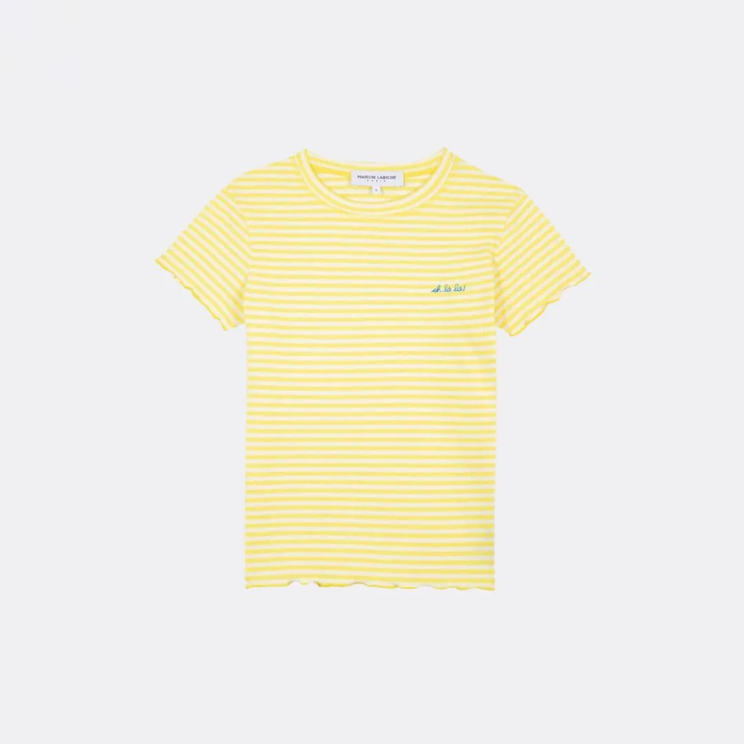 "Oh La La" Folies T-Shirt (Stripes Ivory Canari)