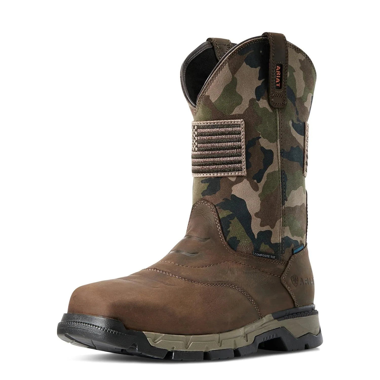 Rebar Flex Patriot Waterproof Composite Toe Work Boot Dark Brown