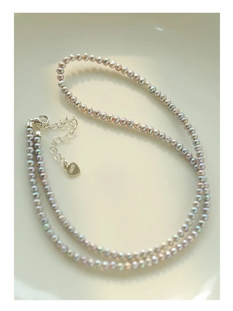 Silver Gray Mini Freshwater Pearl Necklace