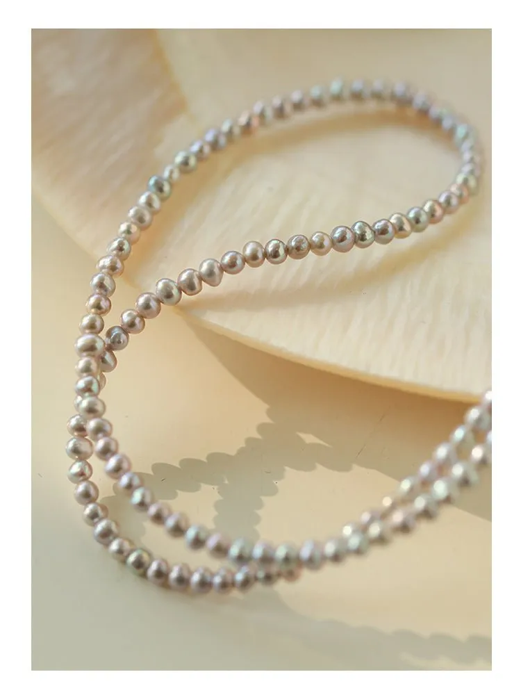 Silver Gray Mini Freshwater Pearl Necklace