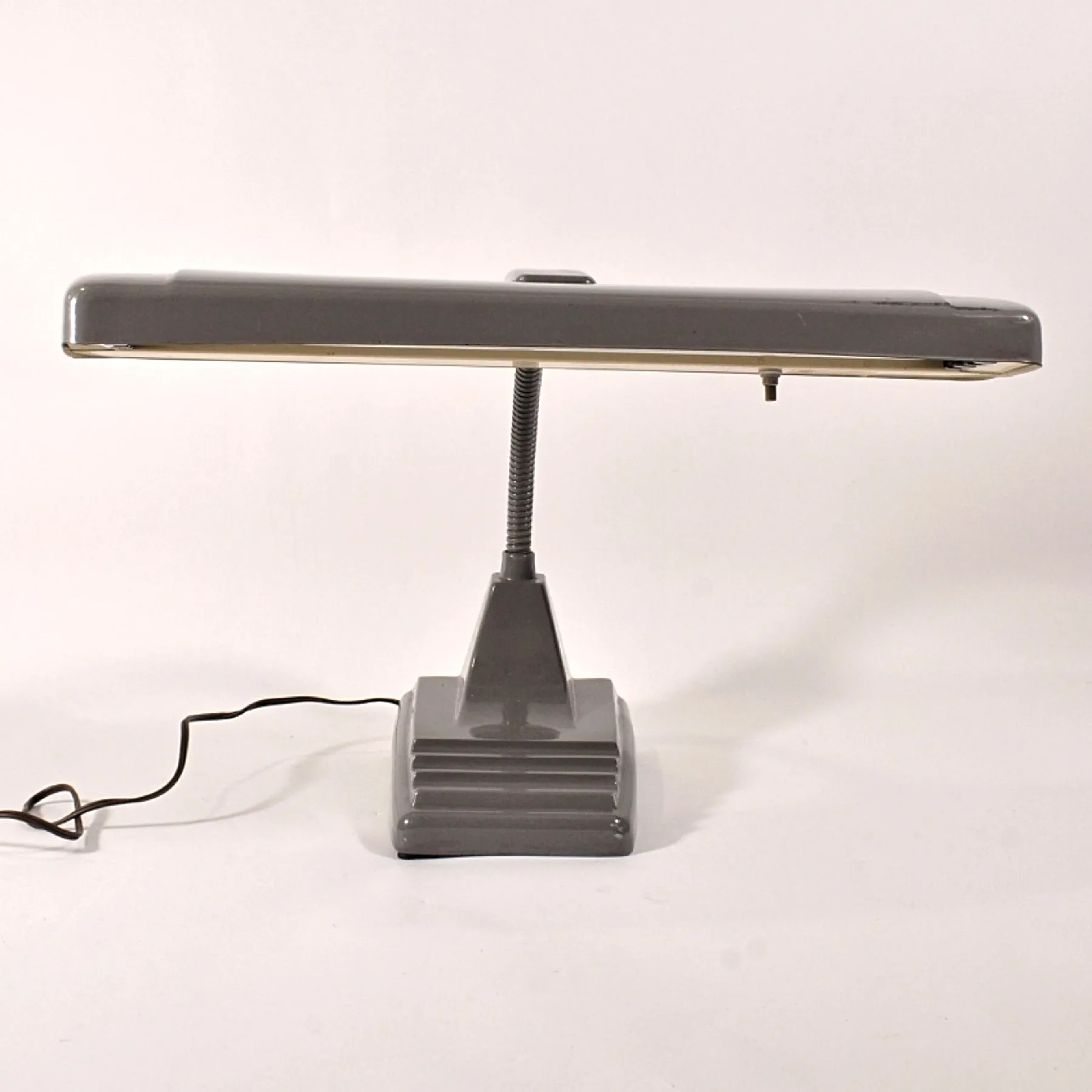 SOLD Vintage 50s Grey Industrial Desk Lamp, MCM Mid Century Modern Task Lamp