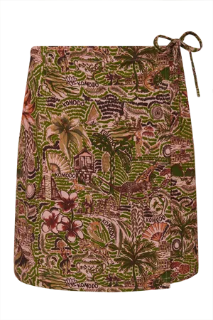 SOLSTICE - Organic Cotton Skirt Tropical Print Pink