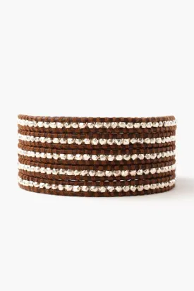 Sterling Silver Wrap Bracelet Brown